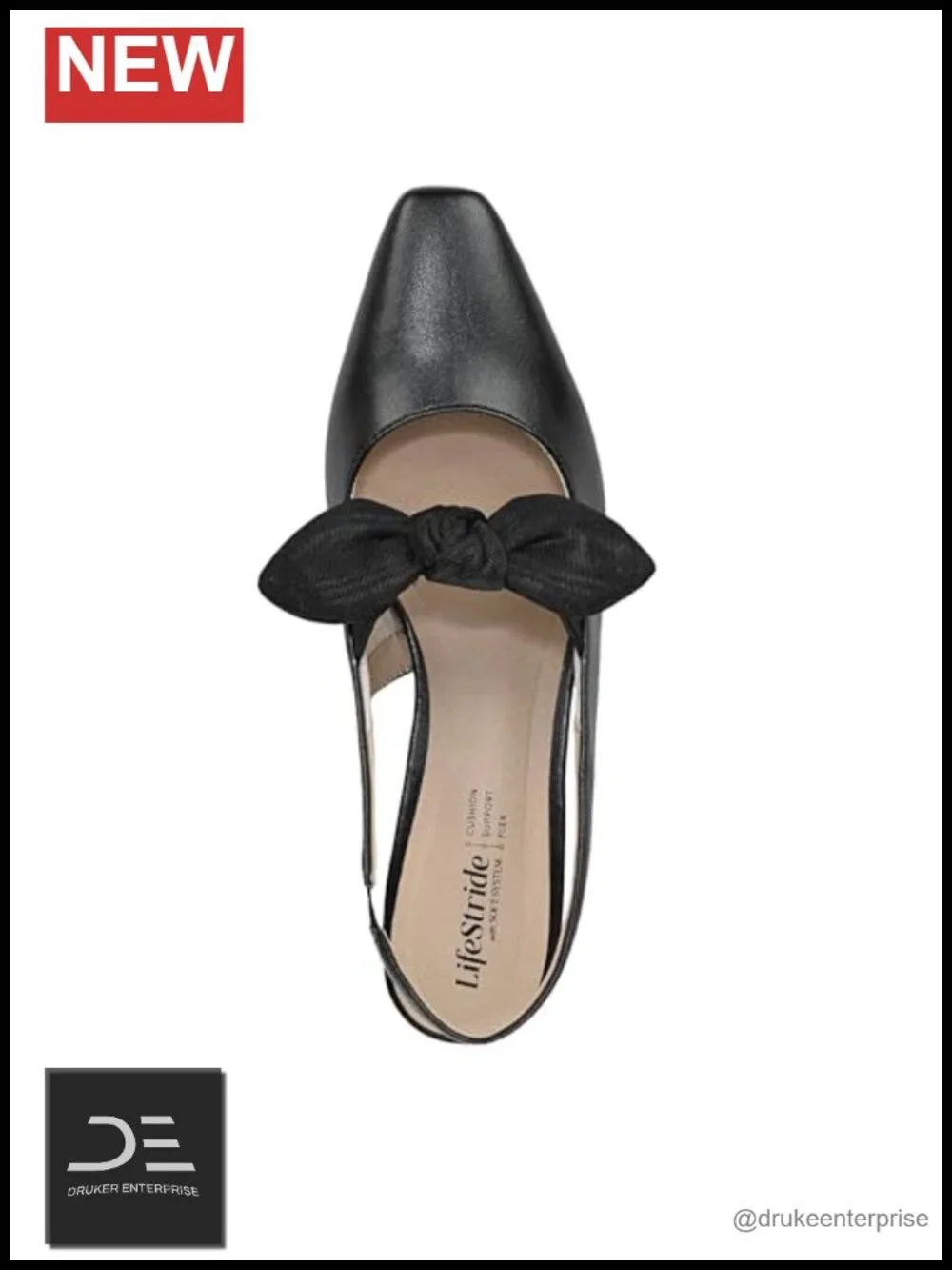 Women's Slingback Pumps with Block Heel - Soft System Comfort, Almond Toe